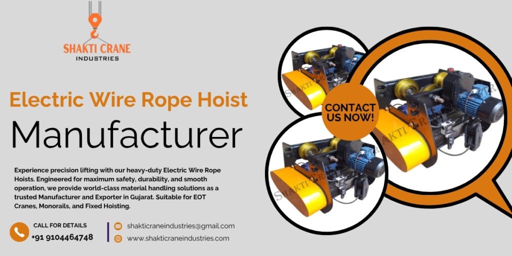 Electric Wire Rope Hoist manufacturer In Ahmedabad , India , Gujarat
